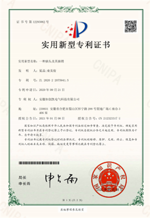 一種插頭及其頻銷(xiāo) 實(shí)用新型專(zhuān)利證書(shū) 